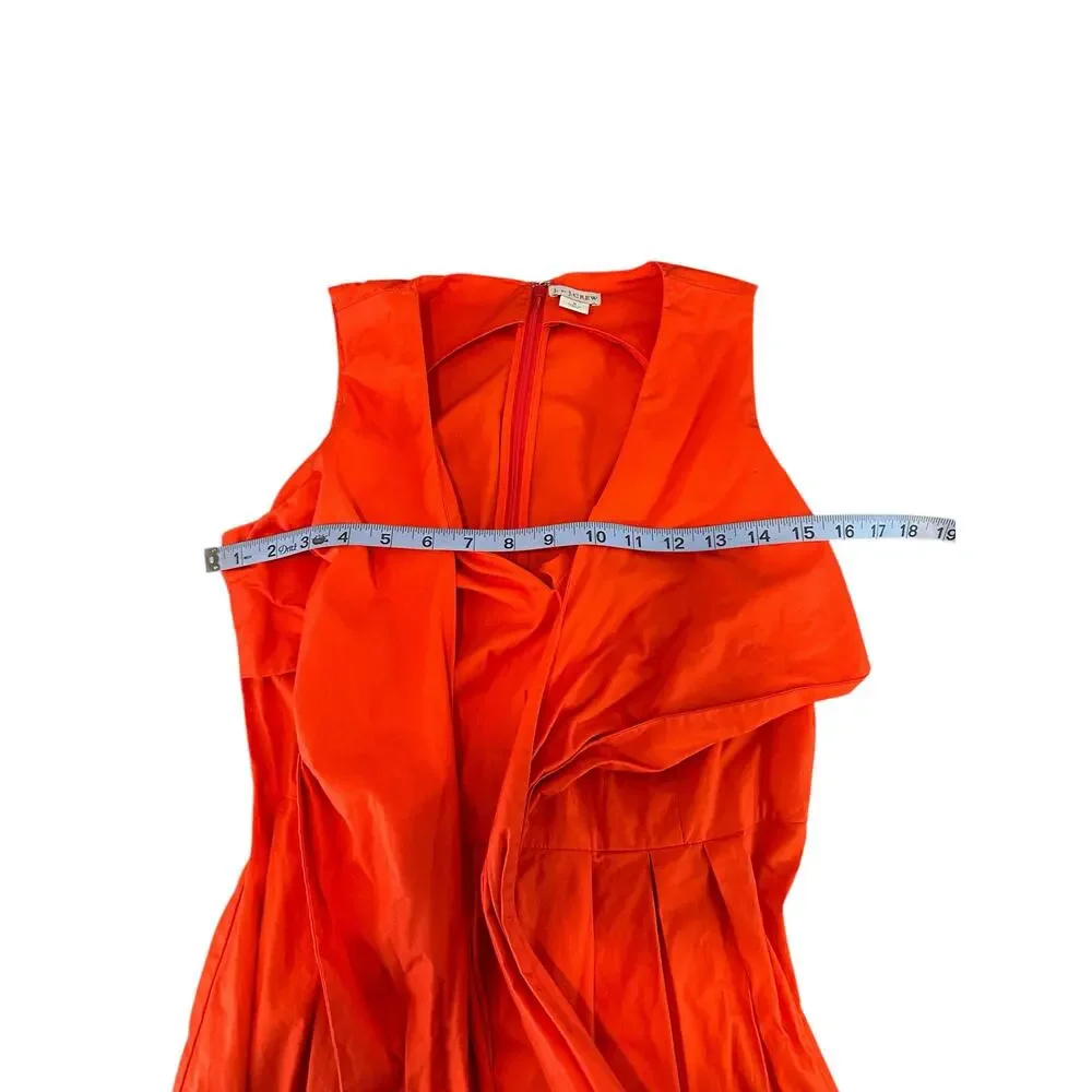J.Crew Orange Organic Cotton Classy Dressy‎ Sleeve Wrap Top Shirtdress Size 2